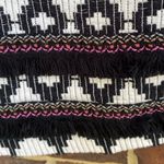 Merona  4 Black/White/Hot Pink Geometric A-Line Skirt Mini Lined Zip Closure Photo 2