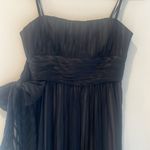 BCBGMAXAZRIA BCBG Strapless silk gown maxi floor length black flowy bow size 2P 2 Petite Photo 4