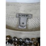 J Crew Sweatshirt Womens Crewneck Pullover Sweater Jewels Embellished Ivory XS Photo 1