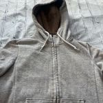 Uniqlo  Sherpa Lined Zip Hoodie Heather Gray Women’s XS Faux Fur Fleece Jacket Photo 4