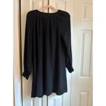 Loft Clip Button Swing Dress Size Medium NWT – Black Embroidered, Gold Buttons Photo 6