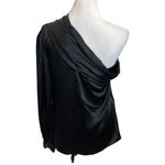 Sachin + Babi  Pasa One Shoulder Silk Tassel Blouse Black Top Womens Size 6 Photo 2