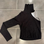 Black One Shoulder Turtleneck Sweater Size M Photo 0