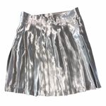 Street Code Y2K Silver Metallic Mini Kilt Skirt size Small Photo 2