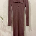Lost + Wander Giustina Ribbed Knit Maxi Dress in Chestnut One Size NWT Photo 1