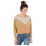 Free People  Montauk Pieced Sweatshirt Khaki Combo Size XS Photo 2