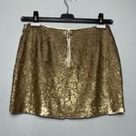 Alice + Olivia NWT  Elana Embellished Gold Sequin Mini Skirt Women’s Size 4 Photo 3