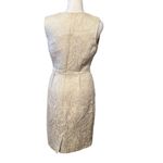 Taylor vintage cream & silver wiggle dress w/ gorgeous faux stones on front EVC Size 2 Photo 2