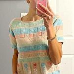 Vintage Pastel Knit Sweater Top Size M Photo 0
