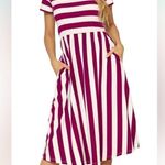 Nordstrom  Red and White Striped Swing Dress Size Small. Photo 3