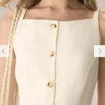 RIHOAS The Beige Boat Neck Button Mini Dress 3 White Size L Photo 3