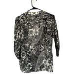 Jessica Howard Black & White Sheer Lace Floral Opened Front Jacket Women Sz 4P Photo 1
