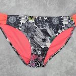 Maui and Sons  Black White Pink Floral Cheeky Medium Bikini Bottom Swimwear Photo 0