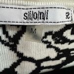 Sioni Dress Black White Floral Knit Bodycon Sleeveless Stretch. Size M Photo 2