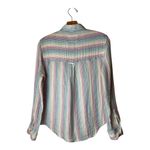 Rails Shirt Women XS White Iris Stripe Cotton Ellis Button Up Blouse Preppy Photo 2