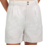 Madewell The Drapey Twill Pleated Shorts Womens Size 0 Off White Lyocell Linen Photo 0