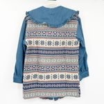 Cider NWT  Womens Southwestern Aztec Fair Isle Peter Pan Collar Denim Tunic Dress Photo 7