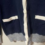Business Casual Cardigan Sweater blue and white Photo 3