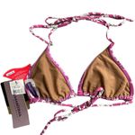CIA MARITIMA Brazilian Beachwear Halter Triangle Bikini Top Size Small Photo 1