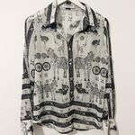 Amanda Uprichard Button Down Safari Ostrich Animal Print Size Small S Photo 0