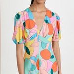 STAUD Mini Milla Dress in Citrus Kaleidoscope Multicolor Puff Sleeve in Size 0 Photo 6