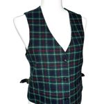 Eddie Bauer Vintage  Vest S Lambswool Wool Waist Coat Buckle Plaid Academia‎ Photo 2