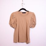Tuckernuck Pomander Place Vesty Puff Sleeve Crewneck Short Sleeve Tee Shirt Tan Photo 0
