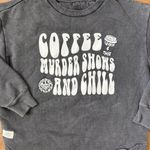 Simply Southern Sweater Womens Size XL Coffee Murder Shows & Chill Gray Photo 1