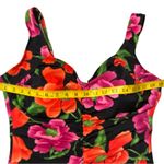 Maxine of Hollywood One-Piece Swimsuit Floral Black Size 20W Ruched V-Neck NWT Photo 2
