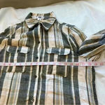 Paige  Womens Shirt‎ Gray Blue Flannel Button Up Long Sleeve Cotton Plaid Photo 3