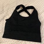 Alphalete  Black Ribbed Criss Cross Back Sports Bra Photo 2
