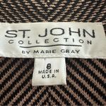 St. John  Collection tweed pattern black trimmed blazer Sz 8 Photo 13