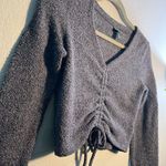 Wild Fable Gray V-Neck Crop Top Long Sleeve Sweater Y2K SZ S Cozy Winter Casual Photo 2