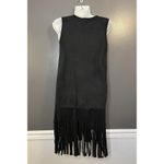 Marianne Dress Womens Large Black Fringe Sleeveless Tank Tunic Boho Made USA Photo 2