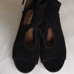 Aquazzura Firenze Suede Cutout Ankle Tie Stiletto Heels 7 37 Black Made In Italy Size 7.5 Photo 5