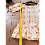 For Love Bell Puff Sleeve Smocked Floral Mini Dress Ruffles Size Medium Pink Photo 10