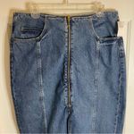 Old Navy Blue Denim Pencil Skirt Mid-Rise W/ Front Slit & Zipper Size 10 New Photo 4