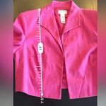 Liz Claiborne Cropped Vibrant Pink Blazer Size up to 10 Photo 5
