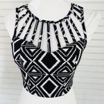 Strappy tribal print Crop top Size Small Black Photo 0