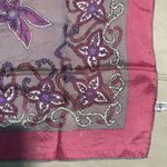 Henryson All Weather Scarf silky acetate pink violet purple white floral vintage Photo 4