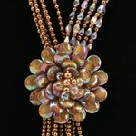 Joan Rivers New Starlet Style Beaded Flower Cluster Fringe Neutral Necklace Photo 4