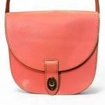 Fossil Austin Flap Salmon Genuine Leather Saddle Bag / Cross Body Purse Photo 2