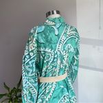 River Island Paisley belted shirt dress in green Photo 12