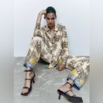 ZARA Multicolored Printed High-Waisted Wide Leg Palazzo Pants Size Small NEW Photo 1