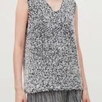 COS Sweater Vest Womens Black White V Neck Sleeveless Fuzzy Pullover size S NWT Photo 0
