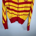 Adidas Carlo Gruber Womens Red Yellow Striped Full-Zip Knit Sweater Large Photo 3