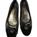 Salvatore Ferragamo Ferragamo Black Velvet Cap Toe, Bow, & Trim Classic Closet Staple 1/2 8.5M Shoes Photo 0