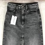 ICON DENIM Grey Denim Maxi Skirt with Front Slit NWT Size 24 Gray Photo 1