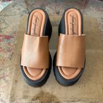 Free People  Winona Wedge Lug Heels Slip On Sandals in Brown Leather 37 Photo 2