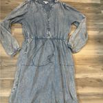 Time And Tru  Size Small Chambray Dress with Adjustable Waist Photo 4